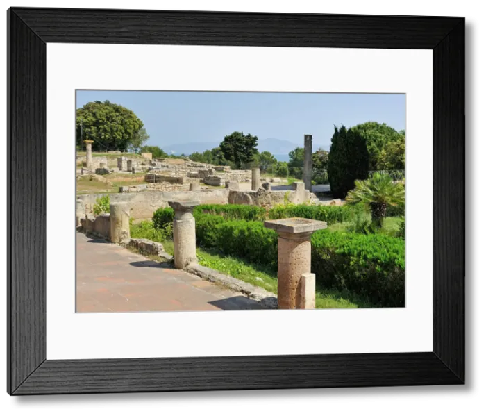 Framed Print : Roman part of the archaeological site of Empuries, Costa Brava, Catalonia, Spain, Europe