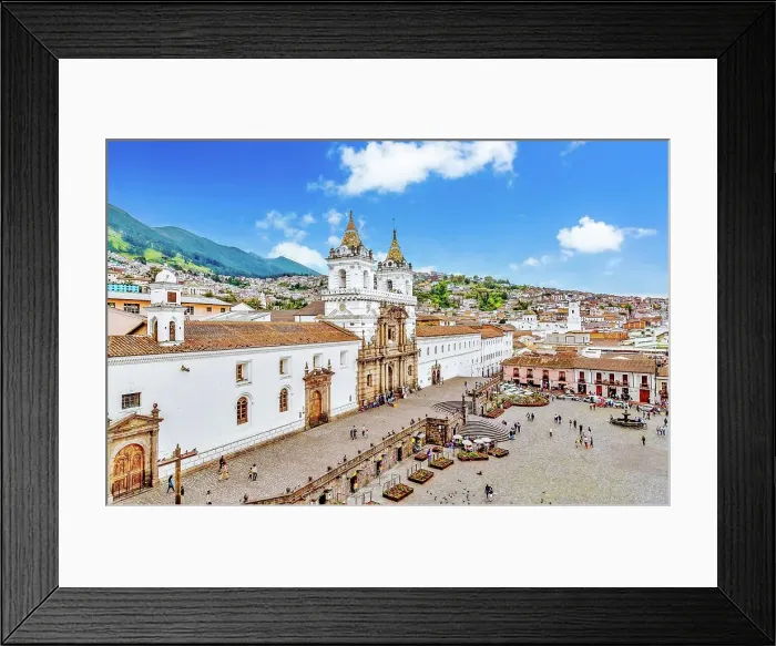 Framed Print : La Iglesia y Monasterio De San Francisco with its twin towers faces San Francisco Square (Plaza de San Francisco), Historic Centre, UNESCO World Heritage Site, Quito, Ecuador, South America Framed Print : La Iglesia y Monasterio De San Francisco with its twin towers faces San Francisco Square (Plaza de San Francisco), Historic Centre, UNESCO World Heritage Site, Quito, Ecuador, South America