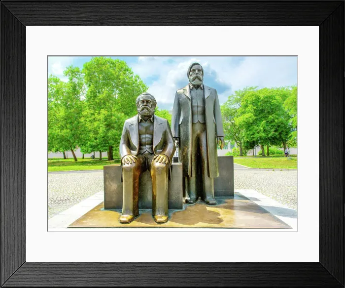 Framed Print : Bronze sculpture by Ludwig Engelhardt of Marx on left and Engels in Marx-Engels Forum, a park created by former East German authorities, central Berlin, Germany, Europe Framed Print : Bronze sculpture by Ludwig Engelhardt of Marx on left and Engels in Marx-Engels Forum, a park created by former East German authorities, central Berlin, Germany, Europe