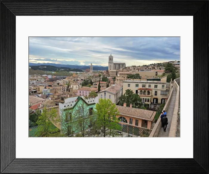Framed Print : Walking on the ramparts of the old city of Girona, Catalonia, Spain, Europe Framed Print : Walking on the ramparts of the old city of Girona, Catalonia, Spain, Europe