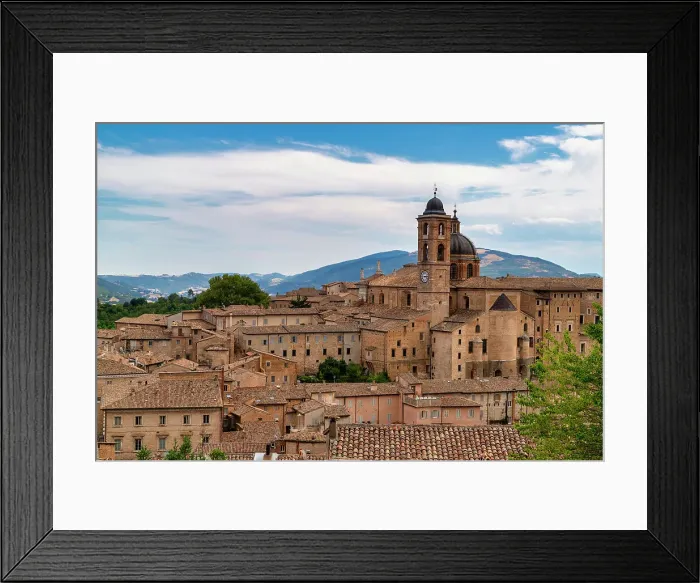 Framed Print : Cathedral and Palazzo Ducale seen from the Albornoz Fortress, Old Town, UNESCO World Heritage Site, Urbino, Marche, Italy, Europe Framed Print : Cathedral and Palazzo Ducale seen from the Albornoz Fortress, Old Town, UNESCO World Heritage Site, Urbino, Marche, Italy, Europe