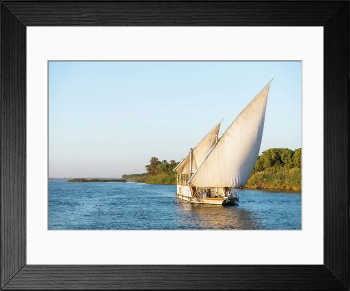 Framed Print : Dahabeah under sail, passenger river boat of the Lazuli fleet, sailing on the Nile river near Aswan, Egypt, North Africa, Africa Framed Print : Dahabeah under sail, passenger river boat of the Lazuli fleet, sailing on the Nile river near Aswan, Egypt, North Africa, Africa