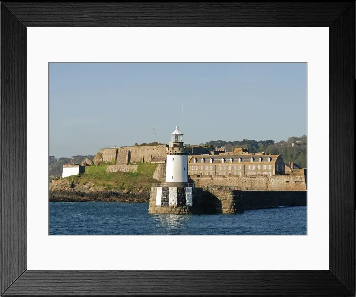 Framed Print : Entrance of the harbour of Saint Peter Port, Island of Guernsey, Bailiwick of Guernsey, British Crown dependency, English Channel, Europe