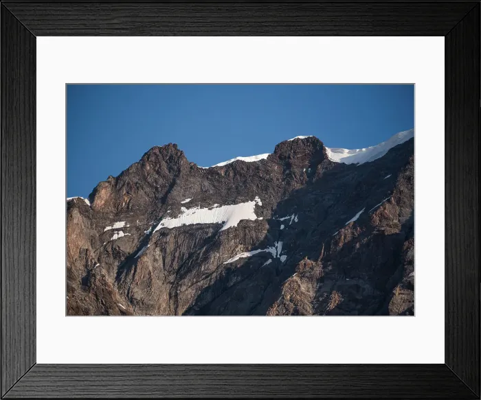 Framed Print : Close up of the rugged summit of Dufourspitze, Monte Rosa, against a blue sky, Nature Park Valsesia and the Alta Val Strona, Piedmont, Italian Alps, Italy, Europe Framed Print : Close up of the rugged summit of Dufourspitze, Monte Rosa, against a blue sky, Nature Park Valsesia and the Alta Val Strona, Piedmont, Italian Alps, Italy, Europe