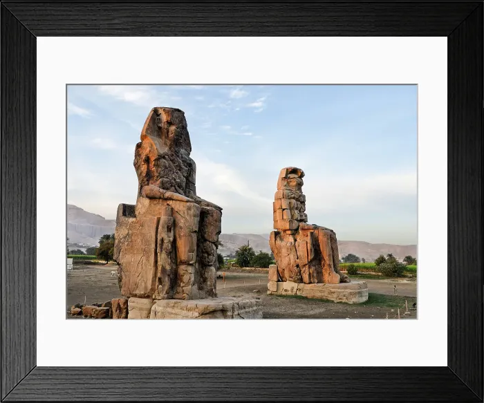 Framed Print : Colossi of Memnon, massive stone statues of Pharaoh Amenhotep III in the Theban Necropolis, UNESCO World Heritage Site, Luxor, Egypt, North Africa, Africa Framed Print : Colossi of Memnon, massive stone statues of Pharaoh Amenhotep III in the Theban Necropolis, UNESCO World Heritage Site, Luxor, Egypt, North Africa, Africa