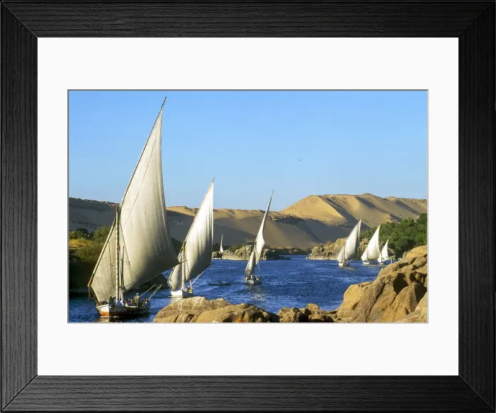 Framed Print : Feluccas on the Nile, Aswan, Egypt, North Africa, Africa Framed Print : Feluccas on the Nile, Aswan, Egypt, North Africa, Africa