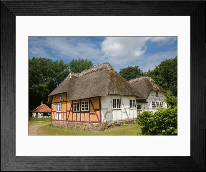 Framed Print : The Inn at Hjerl Hede Open Air Museum with the Smithy at left, near Vinderup, Denmark, Europe Framed Print : The Inn at Hjerl Hede Open Air Museum with the Smithy at left, near Vinderup, Denmark, Europe