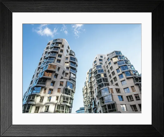 Framed Print : Apartments by Frank Gehry, Prospect Place, Battersea, London, England, United Kingdom, Europe Framed Print : Apartments by Frank Gehry, Prospect Place, Battersea, London, England, United Kingdom, Europe