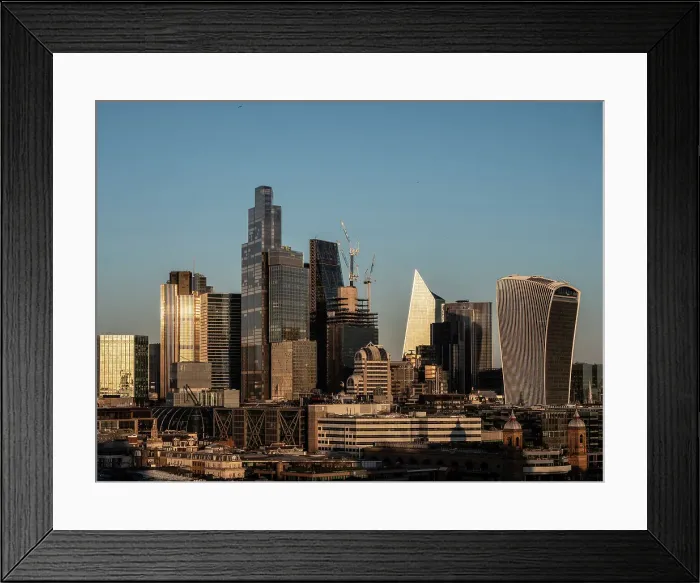 Framed Print : Skyline view of the City of London from Tate Modern, London, England, United Kingdom, Europe Framed Print : Skyline view of the City of London from Tate Modern, London, England, United Kingdom, Europe