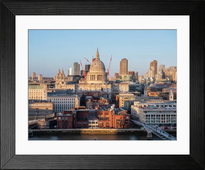 Framed Print : Skyline view of St. Paul's Cathedral from Tate Modern, London, England, United Kingdom, Europe