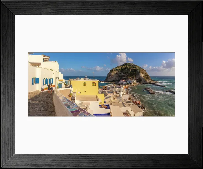 Framed Print : View of Torre di Sant'Angelo from elevated position in Sant'Angelo, Sant'Angelo, Island of Ischia, Campania, Italy, Europe