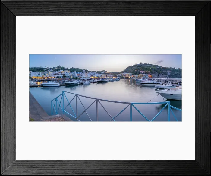 Framed Print : View of harbour and town of Lacco Ameno at dusk, Island of Ischia, Campania, Italy, Europe Framed Print : View of harbour and town of Lacco Ameno at dusk, Island of Ischia, Campania, Italy, Europe