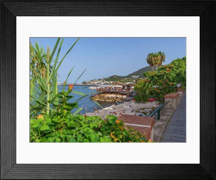 Framed Print : View of promenade in the town of Casamicciola Terme, Island of Ischia, Campania, Italy, Europe Framed Print : View of promenade in the town of Casamicciola Terme, Island of Ischia, Campania, Italy, Europe