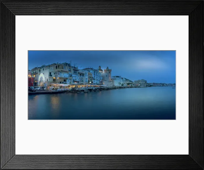 Framed Print : View of Duomo di Santa Maria Assunta and coastline at dusk, Port of Ischia, Island of Ischia, Campania, Italy, Europe Framed Print : View of Duomo di Santa Maria Assunta and coastline at dusk, Port of Ischia, Island of Ischia, Campania, Italy, Europe