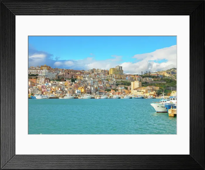 Framed Print : Sciacca harbour, Sciacca, Agrigento district, Sicily, Italy, Mediterranean, Europe