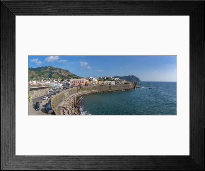 Framed Print : View of coastline from Chiesa del Soccorso church, Forio, Island of Ischia, Campania, Italy, Europe Framed Print : View of coastline from Chiesa del Soccorso church, Forio, Island of Ischia, Campania, Italy, Europe