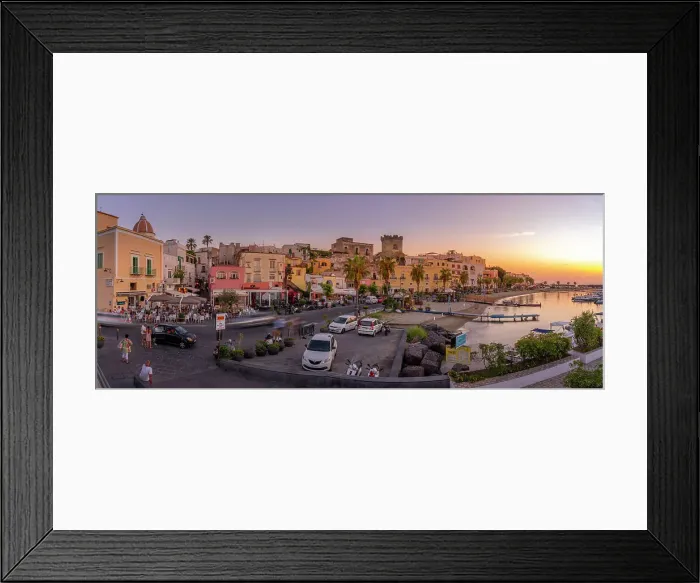 Framed Print : View of cafes and bars on Via Marina at sunset, Forio, Island of Ischia, Campania, Italy, Europe Framed Print : View of cafes and bars on Via Marina at sunset, Forio, Island of Ischia, Campania, Italy, Europe