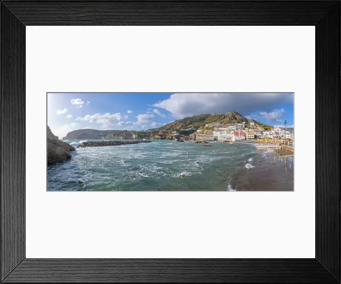 Framed Print : View of beach and Sant'Angelo from Porto di Sant'Angelo, Sant'Angelo, Island of Ischia, Campania, Italy, Europe Framed Print : View of beach and Sant'Angelo from Porto di Sant'Angelo, Sant'Angelo, Island of Ischia, Campania, Italy, Europe