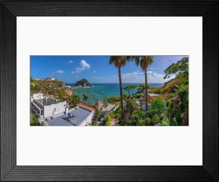 Framed Print : View of Torre di Sant'Angelo from elevated position in Sant'Angelo, Sant'Angelo, Island of Ischia, Campania, Italy, Europe