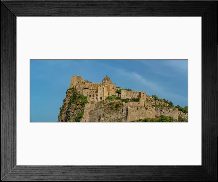 Framed Print : View of Aragonese Castle at sunset, Port of Ischia, Island of Ischia, Campania, Italy, Europe Framed Print : View of Aragonese Castle at sunset, Port of Ischia, Island of Ischia, Campania, Italy, Europe