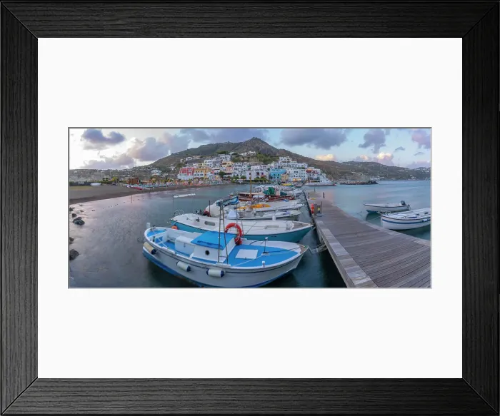 Framed Print : View of Sant'Angelo from Porto di Sant'Angelo at sunset, Sant'Angelo, Island of Ischia, Campania, Italy, Europe Framed Print : View of Sant'Angelo from Porto di Sant'Angelo at sunset, Sant'Angelo, Island of Ischia, Campania, Italy, Europe