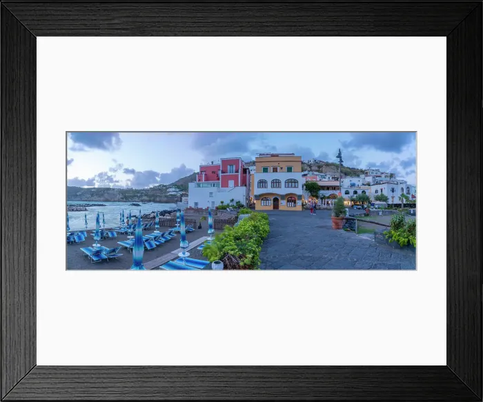 Framed Print : View of Sant'Angelo from Porto di Sant'Angelo at dusk, Sant'Angelo, Island of Ischia, Campania, Italy, Europe Framed Print : View of Sant'Angelo from Porto di Sant'Angelo at dusk, Sant'Angelo, Island of Ischia, Campania, Italy, Europe