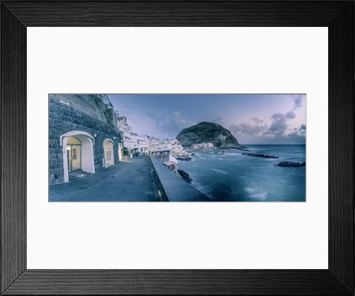 Framed Print : View of shop and town in Sant'Angelo at dusk, Sant'Angelo, Island of Ischia, Campania, Italy, Europe Framed Print : View of shop and town in Sant'Angelo at dusk, Sant'Angelo, Island of Ischia, Campania, Italy, Europe
