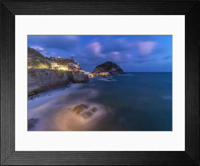 Framed Print : View of Torre di Sant'Angelo from elevated position in Sant'Angelo at dusk, Sant'Angelo, Island of Ischia, Campania, Italy, Europe Framed Print : View of Torre di Sant'Angelo from elevated position in Sant'Angelo at dusk, Sant'Angelo, Island of Ischia, Campania, Italy, Europe
