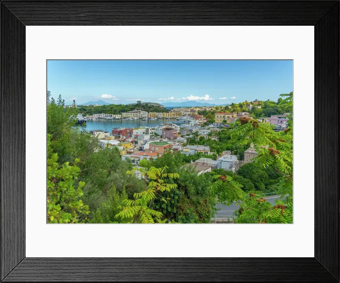 Framed Print : Elevated view of Porto d'Ischia (Port of Ischia), Island of Ischia, Campania, Italy, Europe Framed Print : Elevated view of Porto d'Ischia (Port of Ischia), Island of Ischia, Campania, Italy, Europe