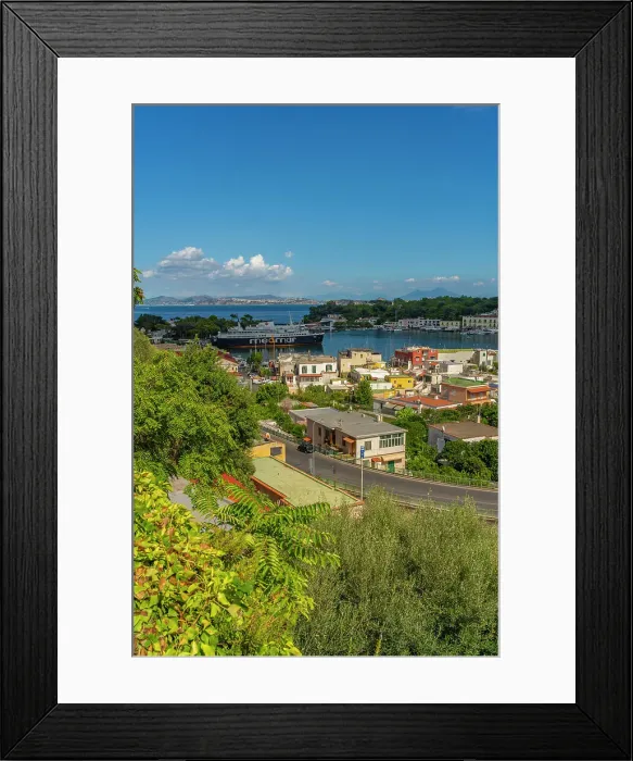Framed Print : Elevated view of Porto d'Ischia (Port of Ischia), Island of Ischia, Campania, Italy, Europe Framed Print : Elevated view of Porto d'Ischia (Port of Ischia), Island of Ischia, Campania, Italy, Europe