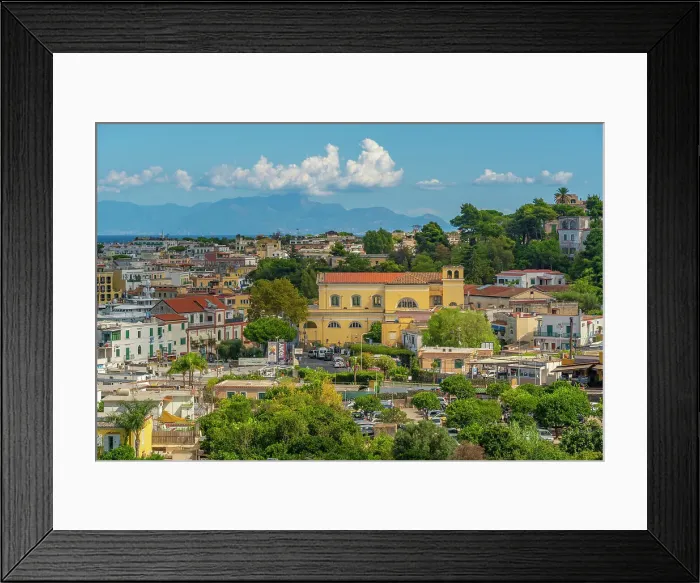 Framed Print : Elevated view of Chiesa di Santa Maria di Portosalvo and Porto d'Ischia (Port of Ischia), Island of Ischia, Campania, Italy, Europe Framed Print : Elevated view of Chiesa di Santa Maria di Portosalvo and Porto d'Ischia (Port of Ischia), Island of Ischia, Campania, Italy, Europe
