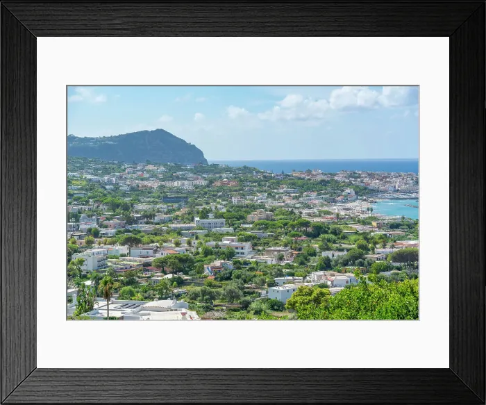 Framed Print : View of Forio from Giardini la Mortella Botanical Gardens, Forio, Island of Ischia, Campania, Italy, Europe Framed Print : View of Forio from Giardini la Mortella Botanical Gardens, Forio, Island of Ischia, Campania, Italy, Europe