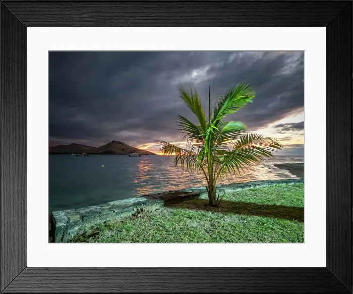 Framed Print : Evening scene from the Volivoli Resort grounds on Viti Levu, Fiji, South Pacific, Pacific Framed Print : Evening scene from the Volivoli Resort grounds on Viti Levu, Fiji, South Pacific, Pacific