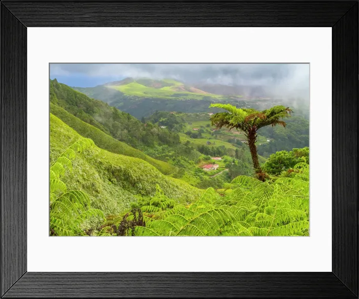 Framed Print : View from the trail of Diana's Peak National Park on Saint Helena, South Atlantic Ocean Framed Print : View from the trail of Diana's Peak National Park on Saint Helena, South Atlantic Ocean