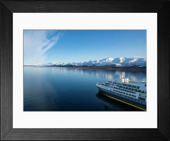 Framed Print : Aerial of an Arctic icebreaker, Axel Heiberg island, Nunavut, Canadian Arctic, Canada, North America