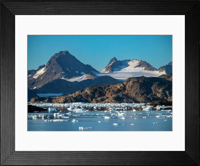 Framed Print : Mountainous fjord, Kulusuk, Greenland, Denmark, Polar Regions Framed Print : Mountainous fjord, Kulusuk, Greenland, Denmark, Polar Regions