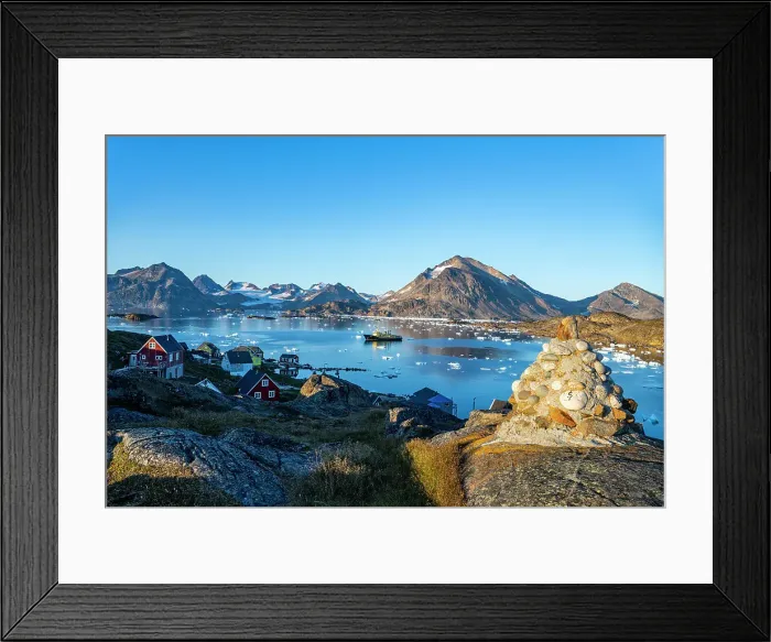 Framed Print : Fishing trawler in the mountainous fjord, Kulusuk, Greenland, Denmark, Polar Regions Framed Print : Fishing trawler in the mountainous fjord, Kulusuk, Greenland, Denmark, Polar Regions