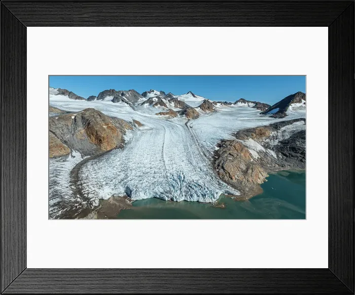 Framed Print : Aerial of a glacier, Kulusuk, Greenland, Denmark, Polar Regions Framed Print : Aerial of a glacier, Kulusuk, Greenland, Denmark, Polar Regions