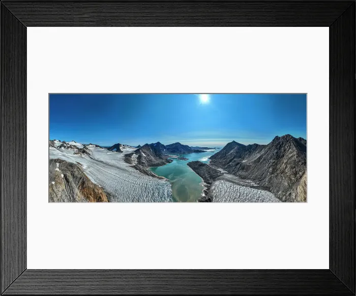 Framed Print : Panoramic aerial of Kulusuk fjord, Greenland, Denmark, Polar Regions Framed Print : Panoramic aerial of Kulusuk fjord, Greenland, Denmark, Polar Regions