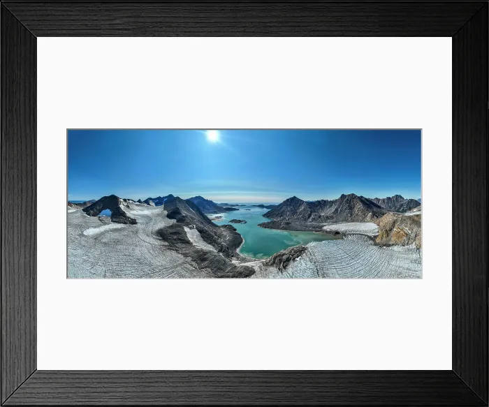 Framed Print : Panoramic aerial of Kulusuk fjord, Greenland, Denmark, Polar Regions Framed Print : Panoramic aerial of Kulusuk fjord, Greenland, Denmark, Polar Regions