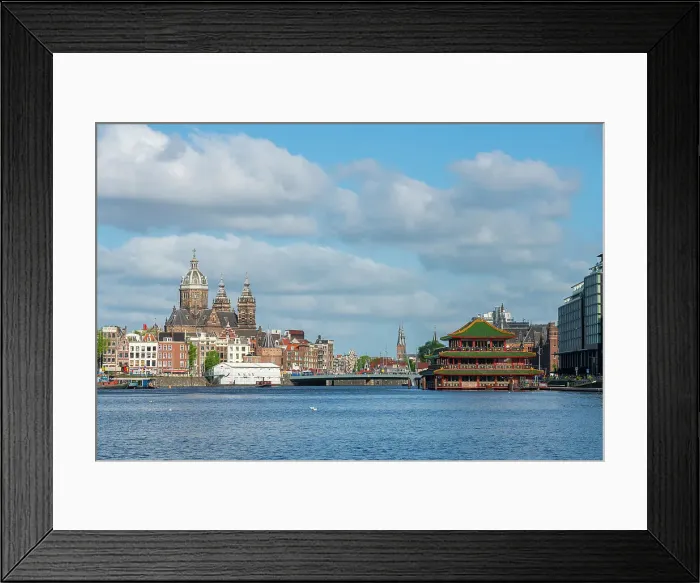 Framed Print : Basilica of Saint Nicholas and Chinese restaurant Sea Palace, Oosterdok, Amsterdam, The Netherlands, Europe Framed Print : Basilica of Saint Nicholas and Chinese restaurant Sea Palace, Oosterdok, Amsterdam, The Netherlands, Europe