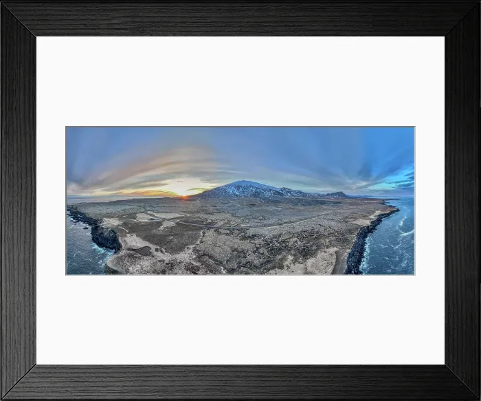 Framed Print : A view of SnAfellsjokull in the Snaefellsnes Peninsula at sunset, Iceland, Polar Regions Framed Print : A view of SnAfellsjokull in the Snaefellsnes Peninsula at sunset, Iceland, Polar Regions