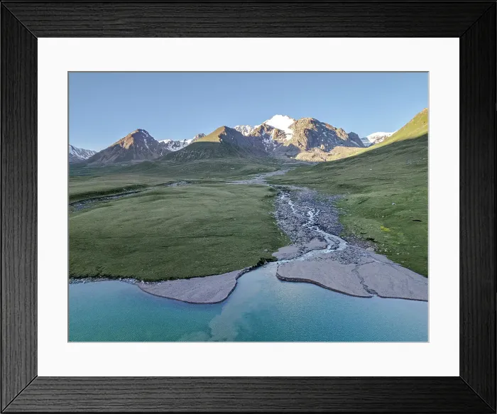Framed Print : Kol-Ukok Mountain Lake surrounded by green mountains under a blue sky, Kyrgyzstan, Central Asia, Asia Framed Print : Kol-Ukok Mountain Lake surrounded by green mountains under a blue sky, Kyrgyzstan, Central Asia, Asia