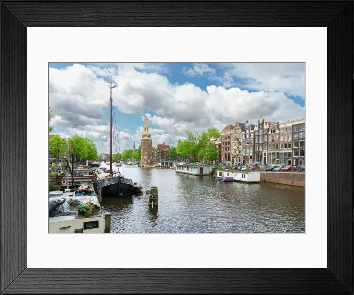 Framed Print : Oudeschans canal and Montelbaanstoren tower in the background, Amsterdam, The Netherlands, Europe Framed Print : Oudeschans canal and Montelbaanstoren tower in the background, Amsterdam, The Netherlands, Europe
