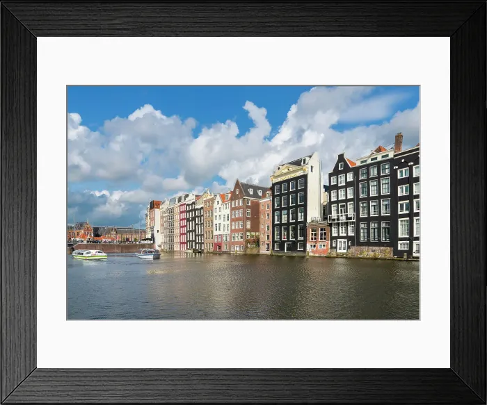 Framed Print : Houses at Damrak, Amsterdam, The Netherlands, Europe Framed Print : Houses at Damrak, Amsterdam, The Netherlands, Europe