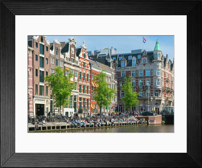Framed Print : Students sitting by Rokin canal, Amsterdam, The Netherlands, Europe Framed Print : Students sitting by Rokin canal, Amsterdam, The Netherlands, Europe
