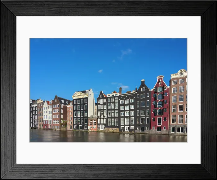 Framed Print : Dancing houses at Damrak, Amsterdam, The Netherlands, Europe Framed Print : Dancing houses at Damrak, Amsterdam, The Netherlands, Europe