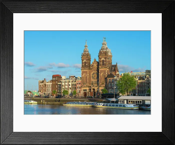 Framed Print : Basilica of Saint Nicholas at sunset, Amsterdam, The Netherlands, Europe Framed Print : Basilica of Saint Nicholas at sunset, Amsterdam, The Netherlands, Europe
