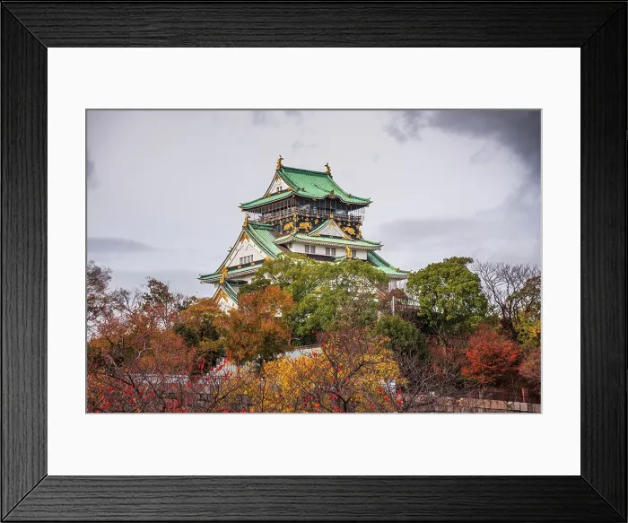 Framed Print : Osaka Castle with autumnal trees, Osaka, Honshu, Japan, Asia Framed Print : Osaka Castle with autumnal trees, Osaka, Honshu, Japan, Asia