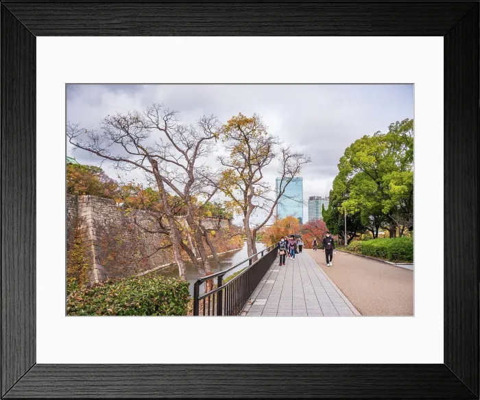 Framed Print : View along the Osaka Castle moat, Osaka, Honshu, Japan, Asia Framed Print : View along the Osaka Castle moat, Osaka, Honshu, Japan, Asia